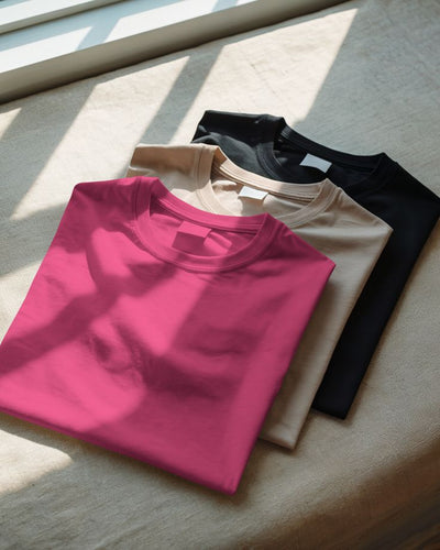 Basic Cotton T-Shirt Bundle – Set of 3