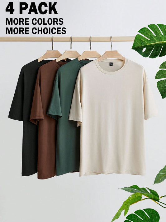 Basic Cotton T-Shirt Bundle – Set of 4