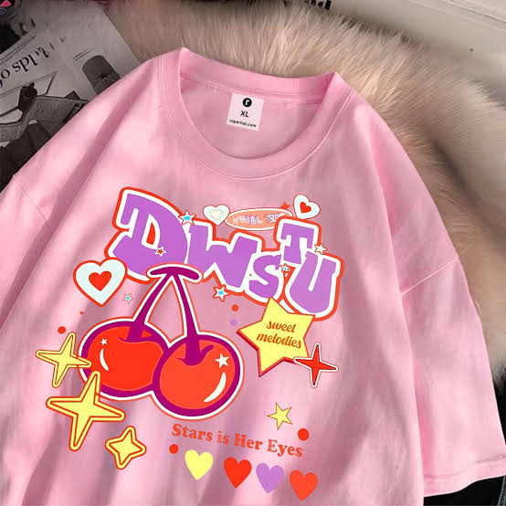 Cherry Graphic Oversized T-Shirt