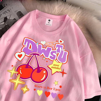 Cherry Graphic Oversized T-Shirt