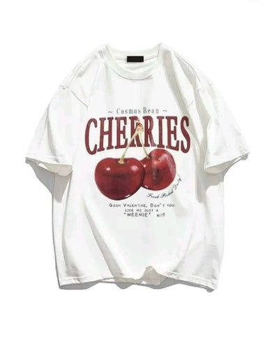 Cherry Graphic Oversized T-Shirt